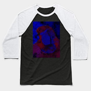 Portrait, digital collage and special processing. Weird. Man on street, face. Like in night dreams. Red and blue. Baseball T-Shirt